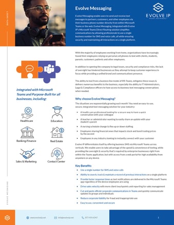 Evolve IP_Data Sheet_Evolve Messaging Evolve IP_Data Sheet_Evolve Messaging